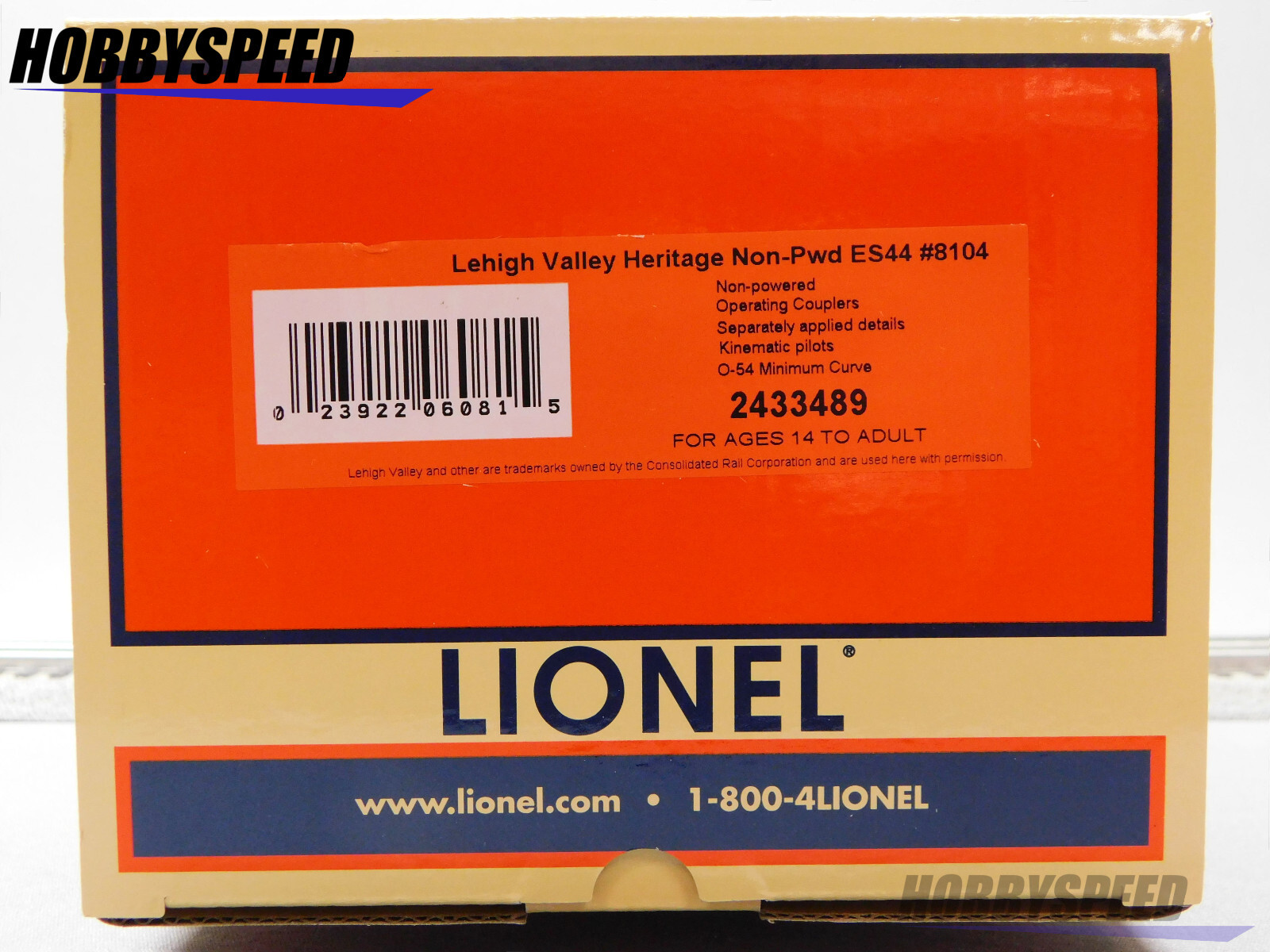 LIONEL BTO LEHIGH VALLEY ES44 NON-POWERED DIESEL LOCOMOTIVE O GAUGE 2433489 NEW