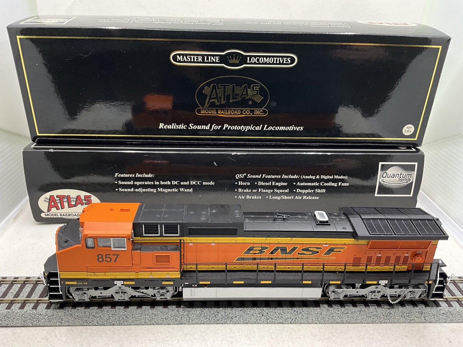 Atlas Master Gold HO Scale BNSF H3 Dash 8-40CW w/ DCC/DC/QSI Sound #857#10000777