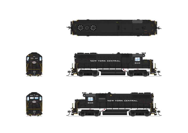 Broadway Limited 7540 EMD GP35, NYC 6143, Black w/ White Paragon4 Sound/DC/DCC