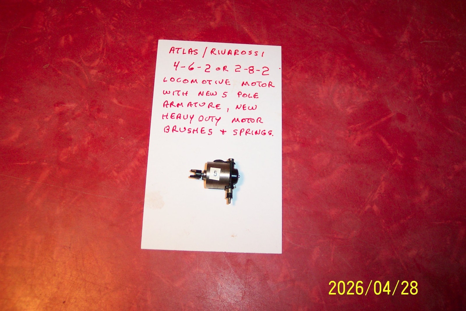 Atlas/RIVAROSSI 4-6-2 or 2-8-2 UPGRADED LOCOMOTIVE MOTOR , Used, N Scale