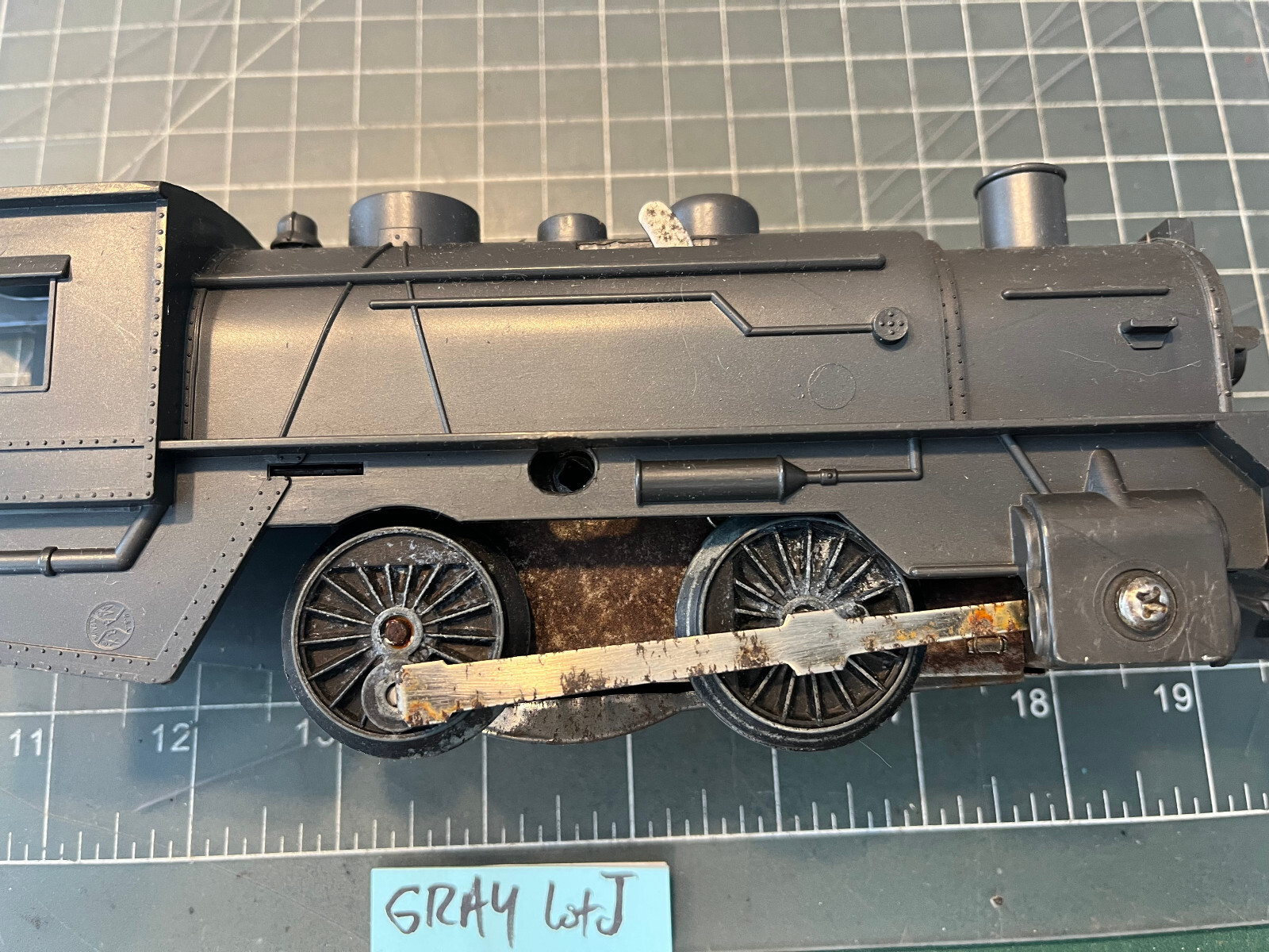 Marx O Train SCARCE GUNMETAL GRAY Clockwork Windup Locomotive Engine RUNS Lot J