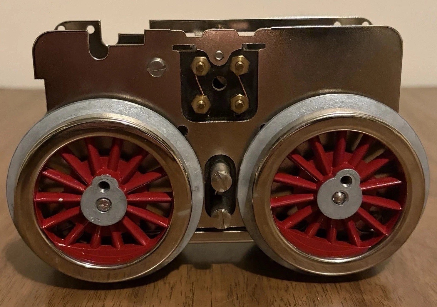 Vintage Model Locomotive Drive Chassis Motor Assembly Red Spoke Wheels