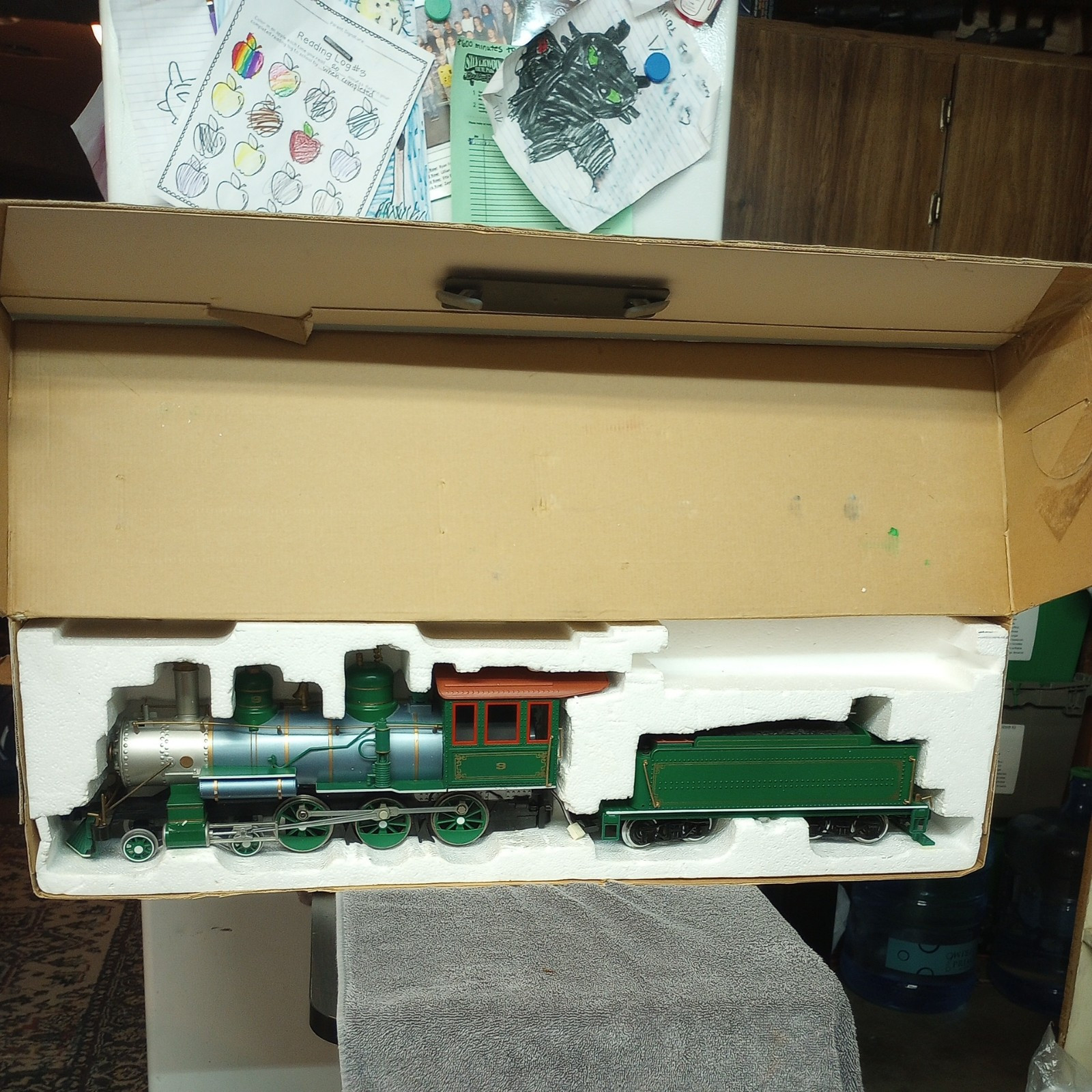 Bachmann Big Haulers Green #9 Locomotive And Tender In Box Tested!