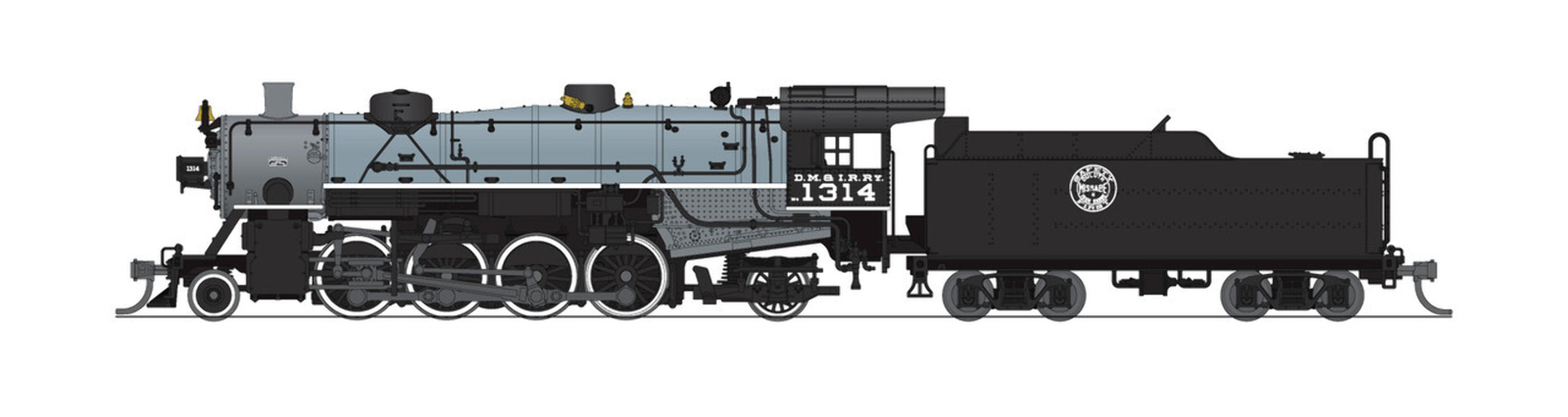 Broadway Limited 7856 N Scale DMIR USRA Light Mikado Steam Locomotive #1314