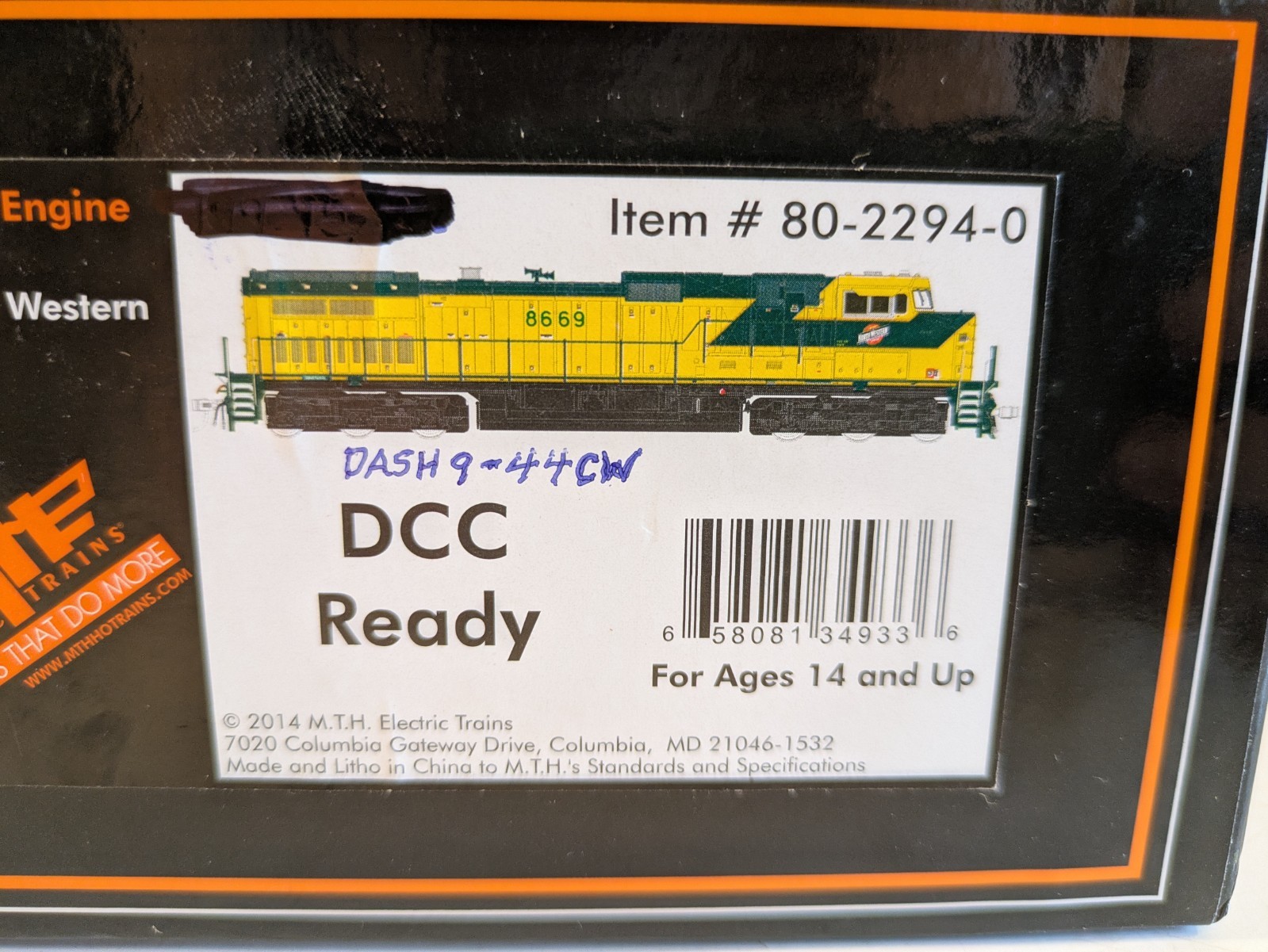 HO MTH Dash-9 CNW Chicago & North Western DCC Ready NIB NOS # 80-2294-0
