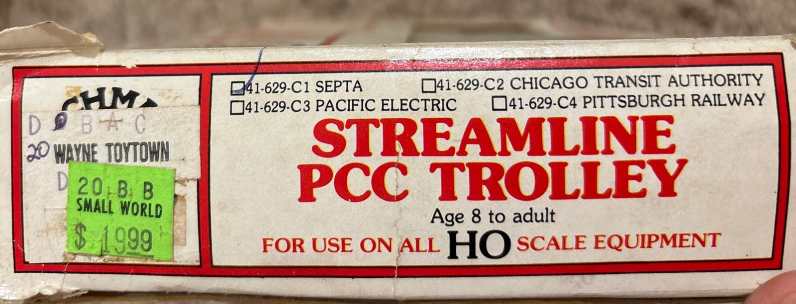 🔥 Vintage HO SCALE LIGHTED Bachman Streamline PCC SEPTA Trolley 41-629-C1