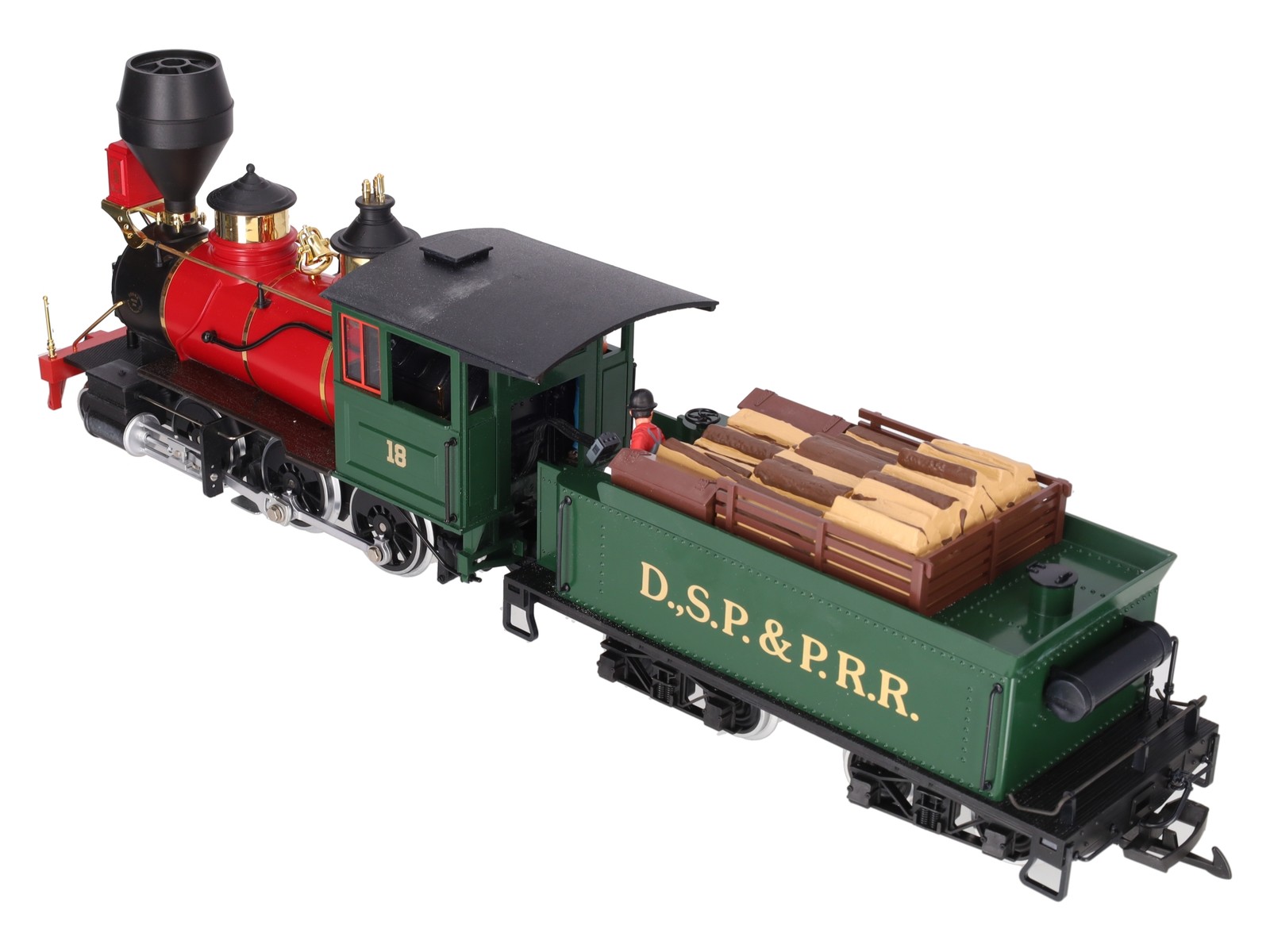 LGB 2018D G Scale DSP&PRR 2-6-0 Mogul Steam Locomotive & Tender #18 LN/Box