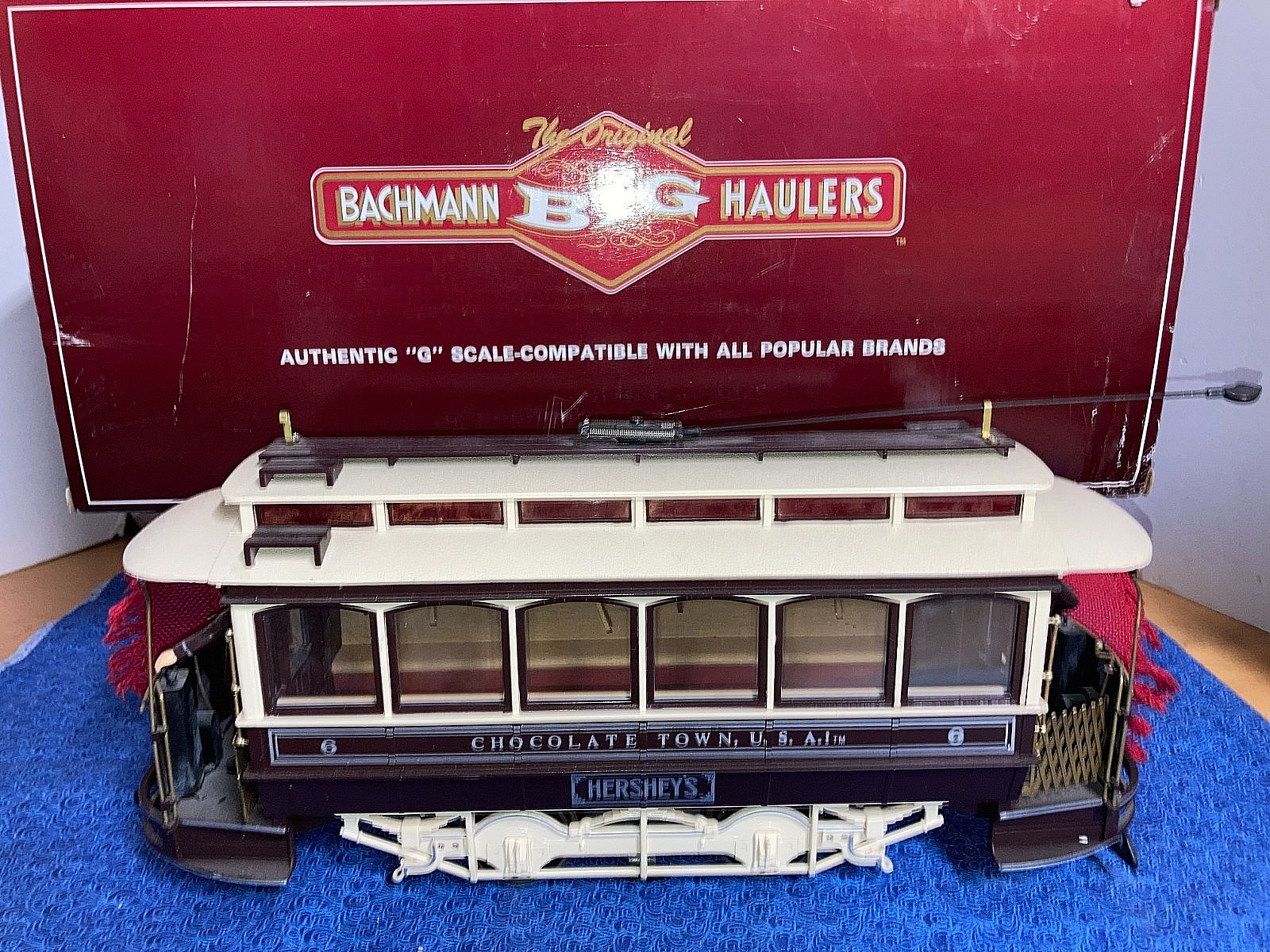 Bachmann “G” #93855 Hershey’s Street Car #6 “Chocolate Town USA” NOS Runs Well
