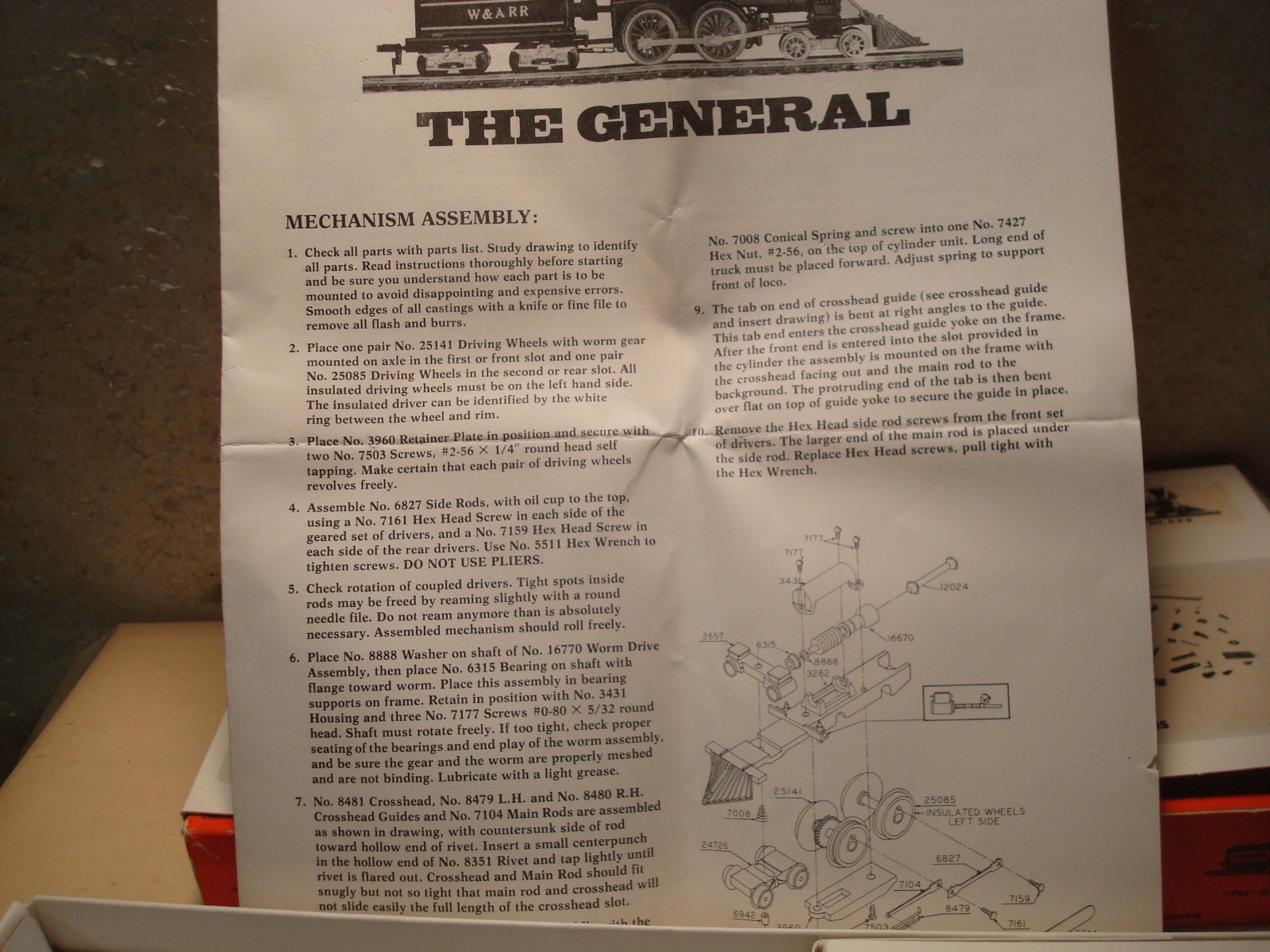 Tyco SteamLocomotiveKit 210 General LocoTender 4-4-0 7705 allparts in sealed bgs