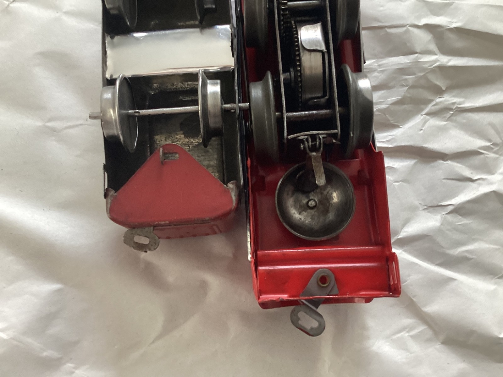 Postwar Red & Chrome Hafner Steam Engine & Tender from 1940s -1950s