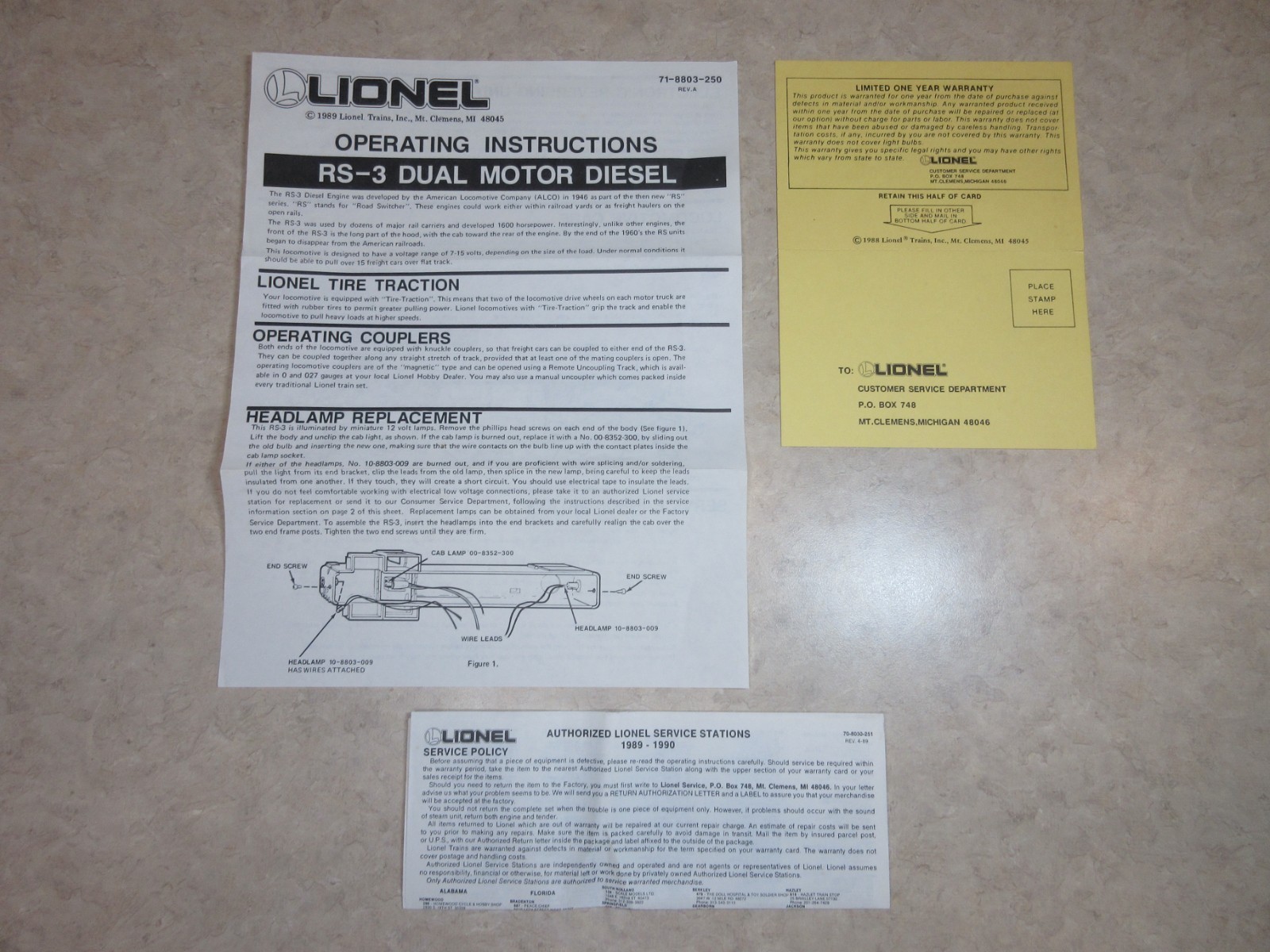 Lionel 6-18890. RS-3 Diesel Locomotive. Union Pacific #8805. New. Watch Video.