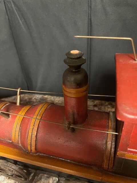 Vintage Wood & Cast Iron Train Leonardo Luna 26” Long 13” T Heavy