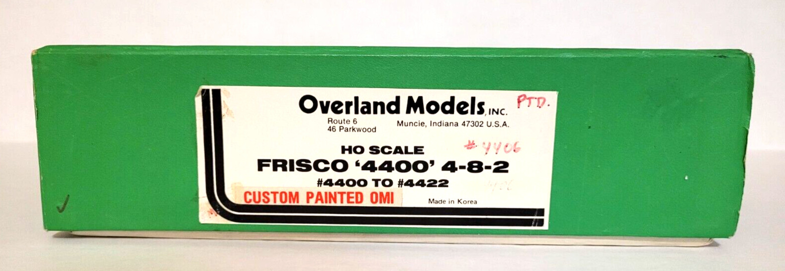 Overland Models BRASS HO Frisco #4406 4-8-2 Custom Painted by OMI New Tested
