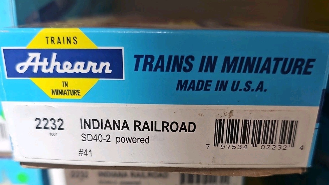 athearn blue box locomotives ho scale SD40-2 INDIANA RAILROAD #41