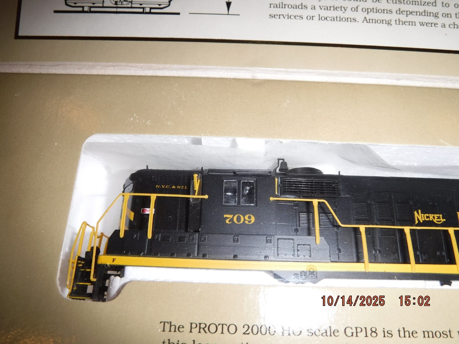 LIFE-LIKE PROTO 2000 HO NICKEL PLATE ROAD GP18 LOCOMOTIVE #709 HIGH NOSE – NOS