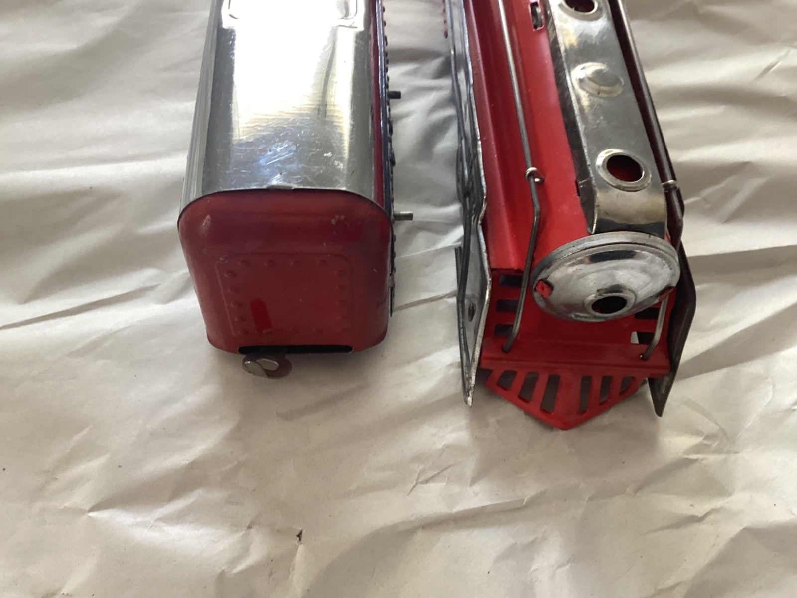 Postwar Red & Chrome Hafner Steam Engine & Tender from 1940s -1950s