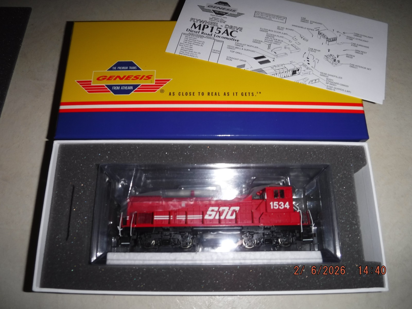 GENESIS HO SOO LINE MP15-AC LOCO SWITCHER #1534 -DCC QUICK-PLUG EQUIPPED – NEW!