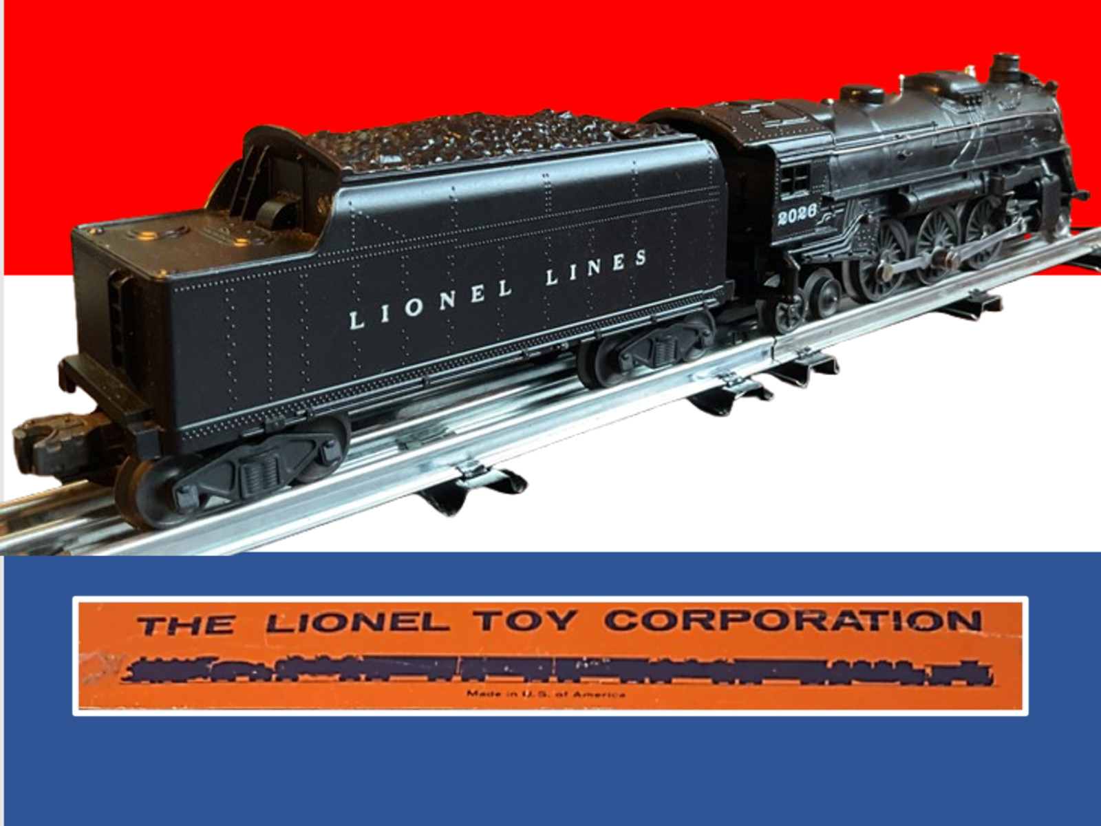 SELLER REFURBISHED LIONEL 2026 (1953) 2-6-4 STEAM ENGINE & 6466 W TENDER SET A+