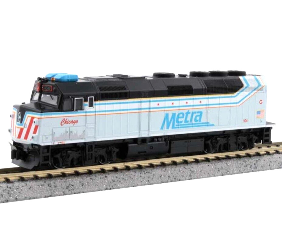 Kato N Scale EMD F40PH Commuter Version Metra #104 City of Chicago ~ 176CHICAGO