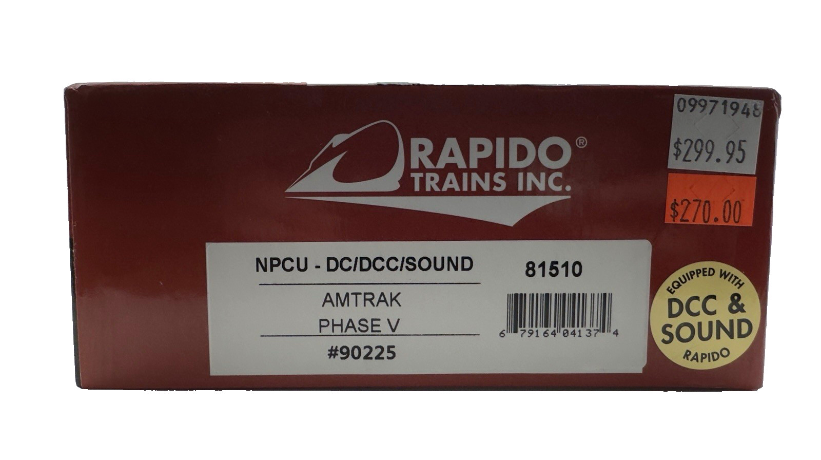 Rapido 81518 HO Scale Amtrak F40/NPCU Phase V Locomotive Road #90225 *DCC/Sound*