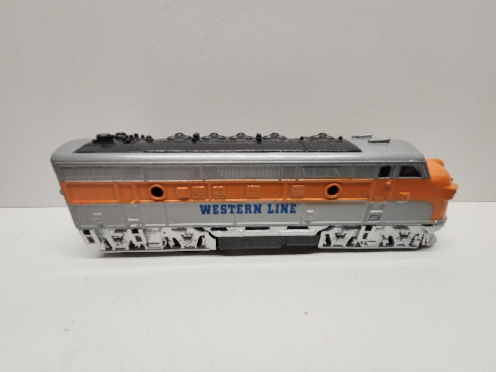 Schylling Western Line Train Locomotive Pull Back Action Silver & Orange 6.5″