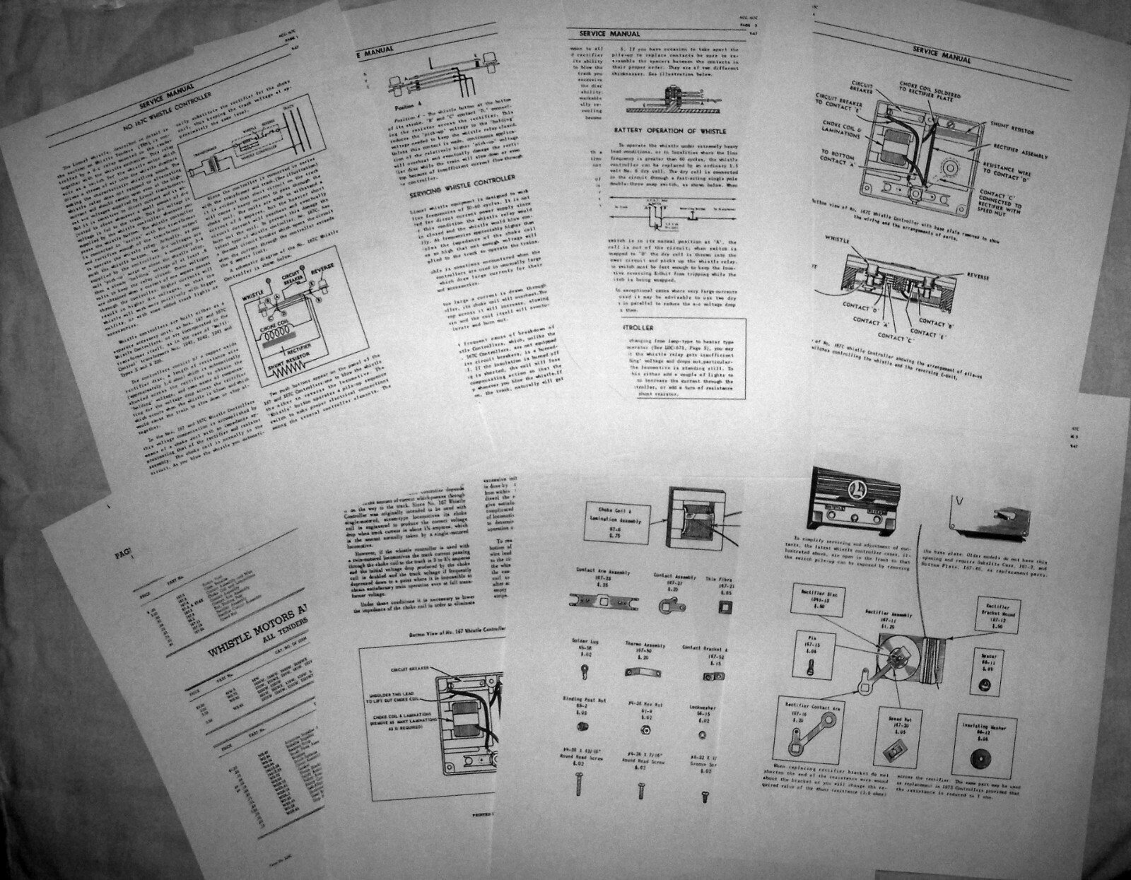 1945-69 Lionel PW No. 5C Test Set Operating Manual and Schematic Diagram