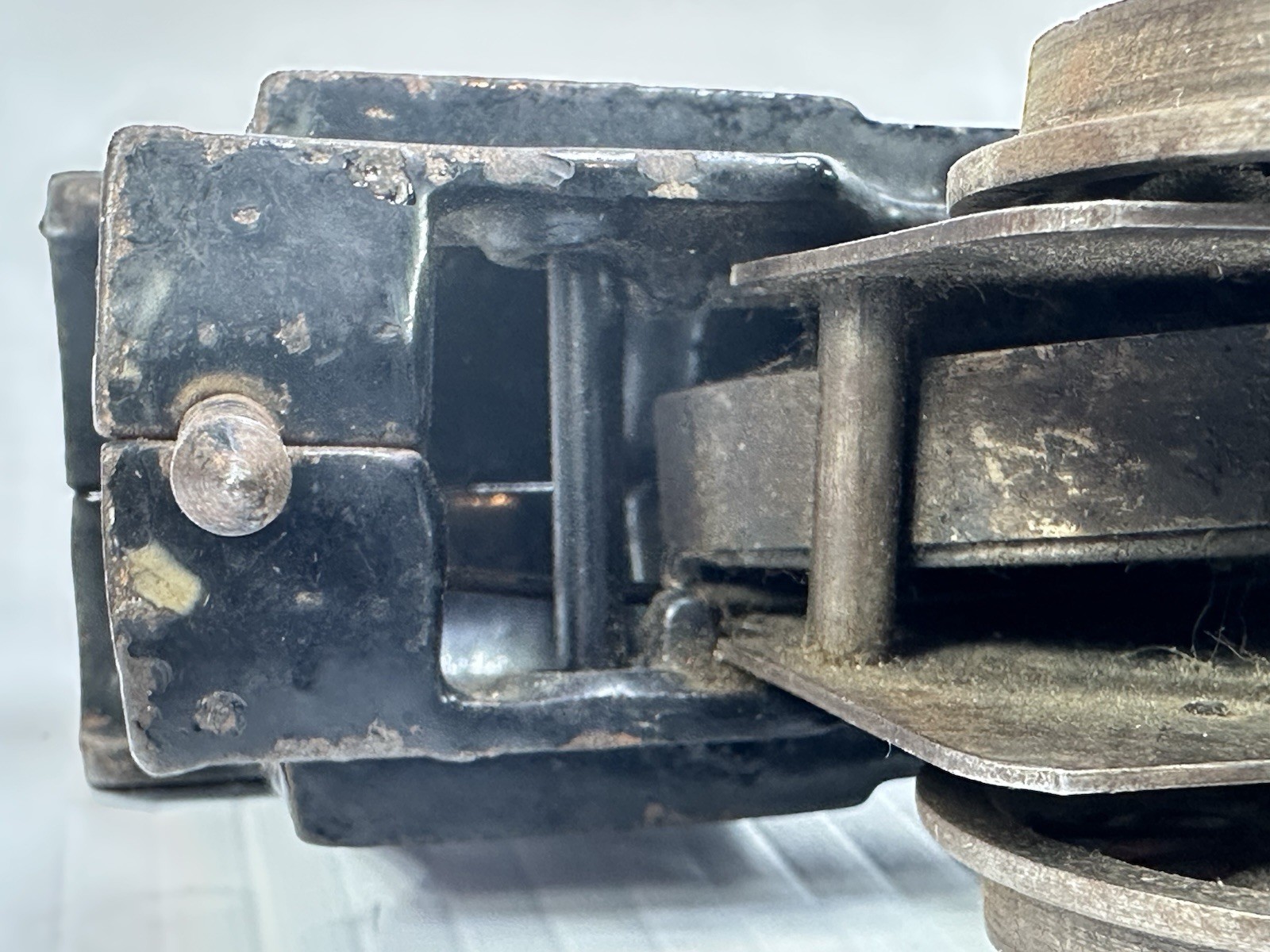 Antique Cast Iron Toy Windup Train Locomotive Grill Broken