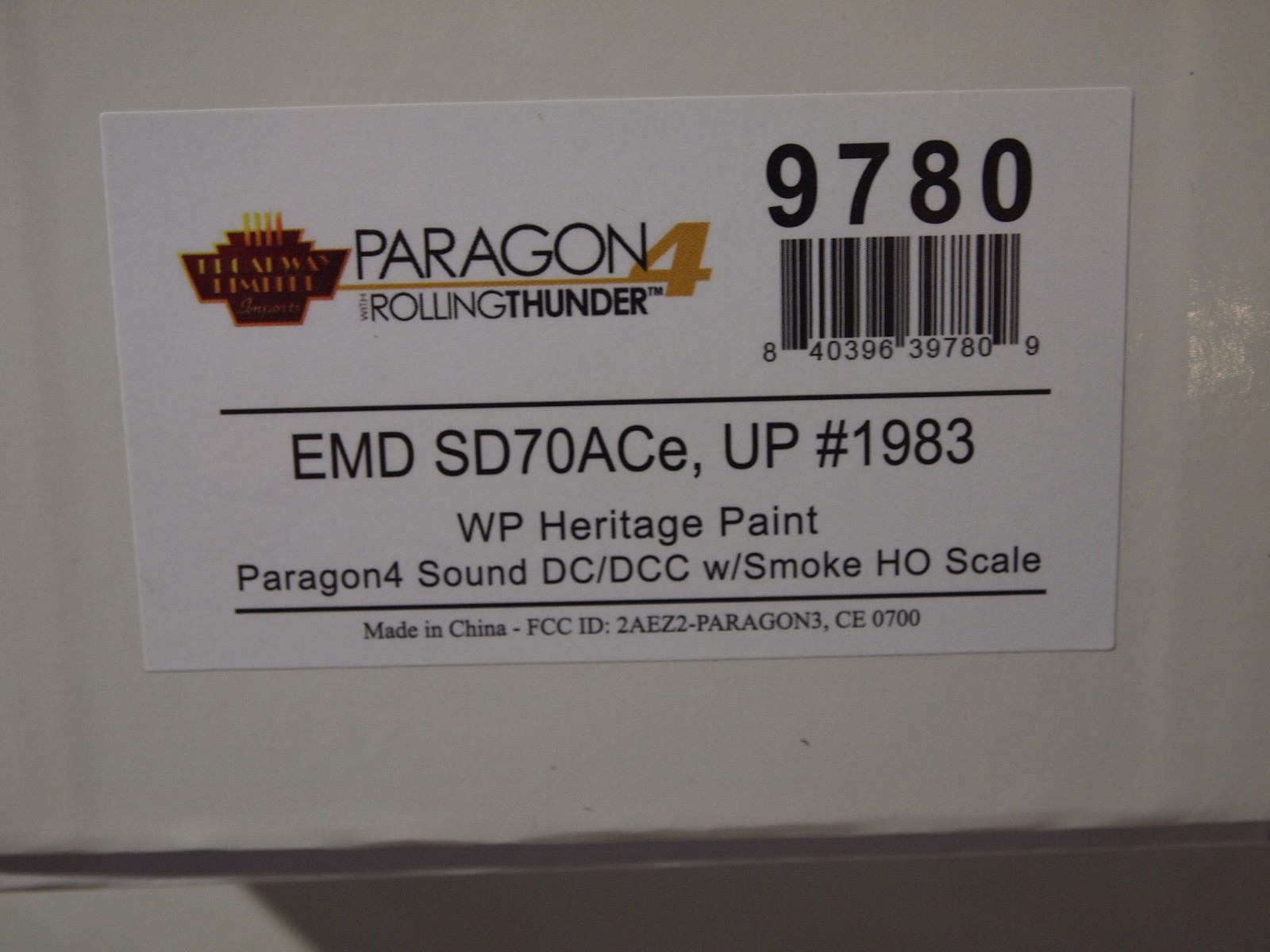 BROADWAY LIMITED 9780 H.O.EMD SD70-ACe UNION PACIFIC “WESTERN PACIFIC HERITAGE”