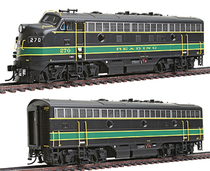 READING F7 A/B units – DCC / QUANTUM SOUND ” BANDED ” – HO Scale NEW RARE SEALED