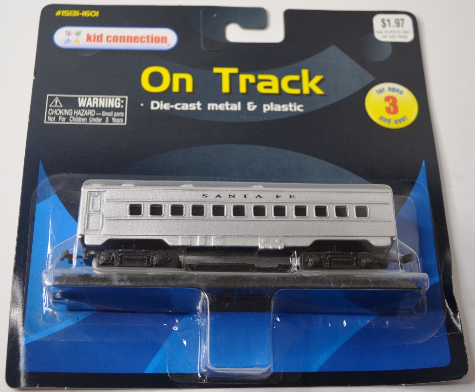 KID CONNECTION ON TRACK SANTA FE PASSENGER CAR 1601 DIE CAST TRAIN NEW SEALED