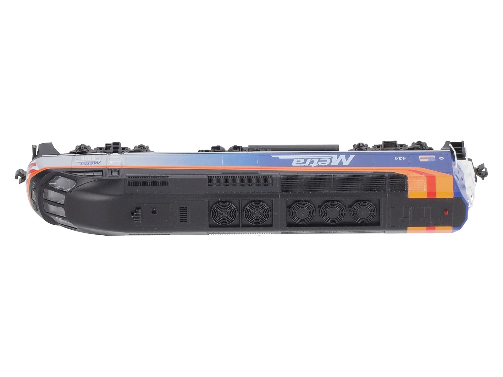 Kato 176-6124-DCC N Chicago Metra Black Roof MP36PH Diesel Locomotive w/DCC #424
