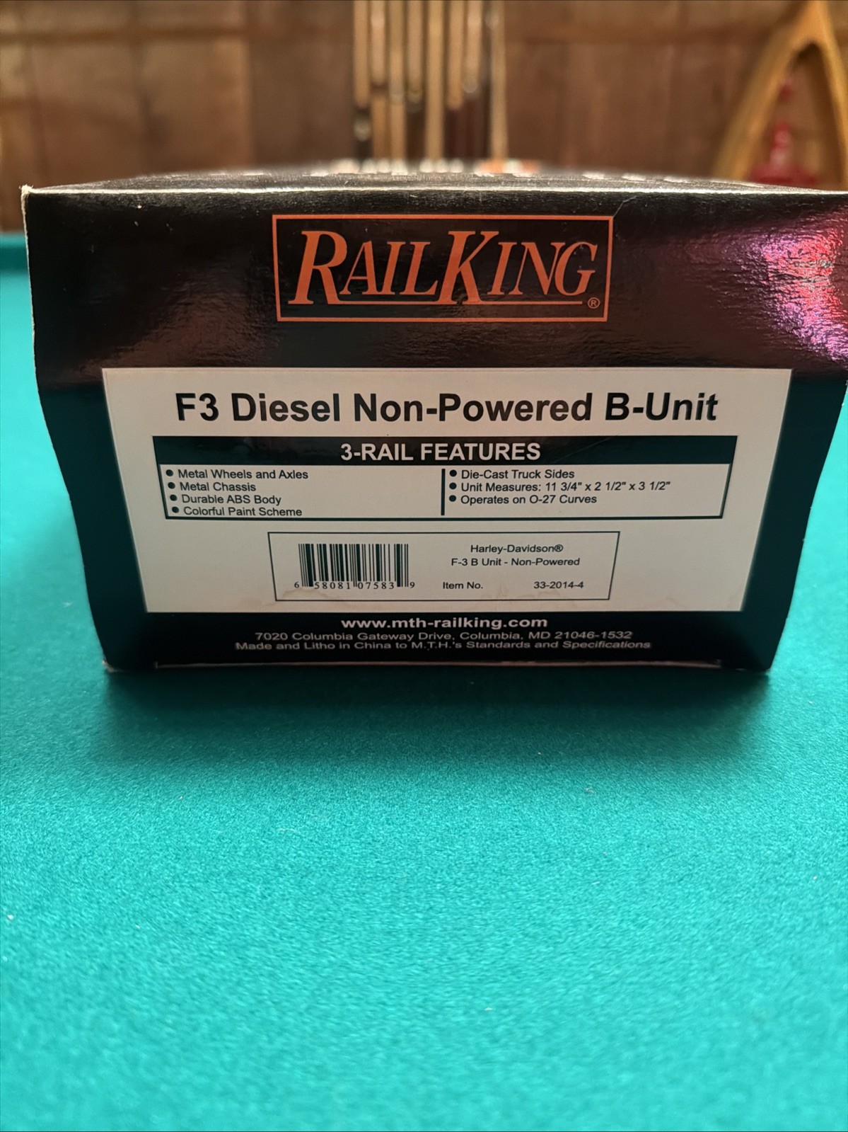 MTH Rail King Harley Davidson Item #33-2014-4 F3 Diesel Non Powered B Unit