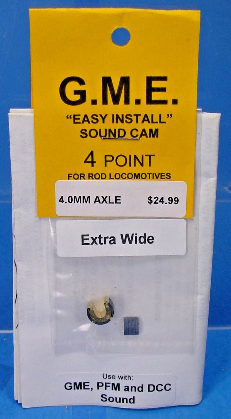 G.M.E. SOUND CAM 4.0mm AXLE 4 POINT STEAM LOCO PFM PBL DCC On30,On3,S,O SCALE XW
