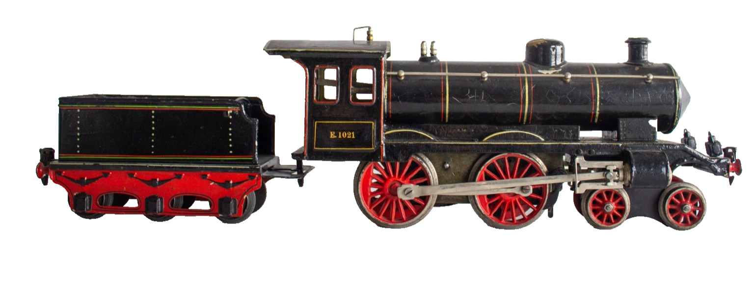 Extremely Rare Marklin 4-4-0 E.1021 Clockwork 1-gauge Passenger Train Set