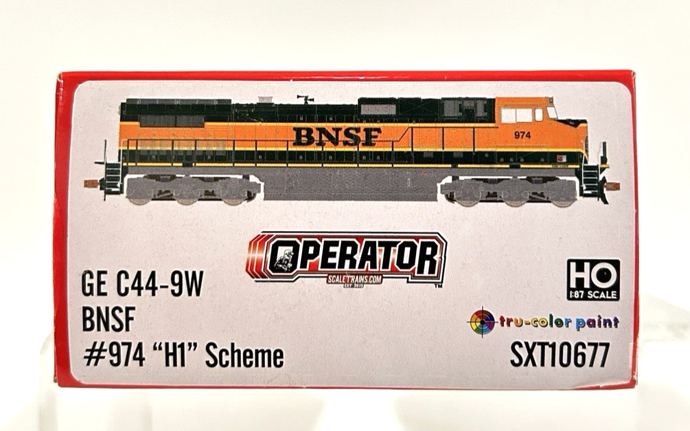 HO ScaleTrains Operator SXT10677 BNSF #974 GE C44-9W Diesel “H1” Scheme