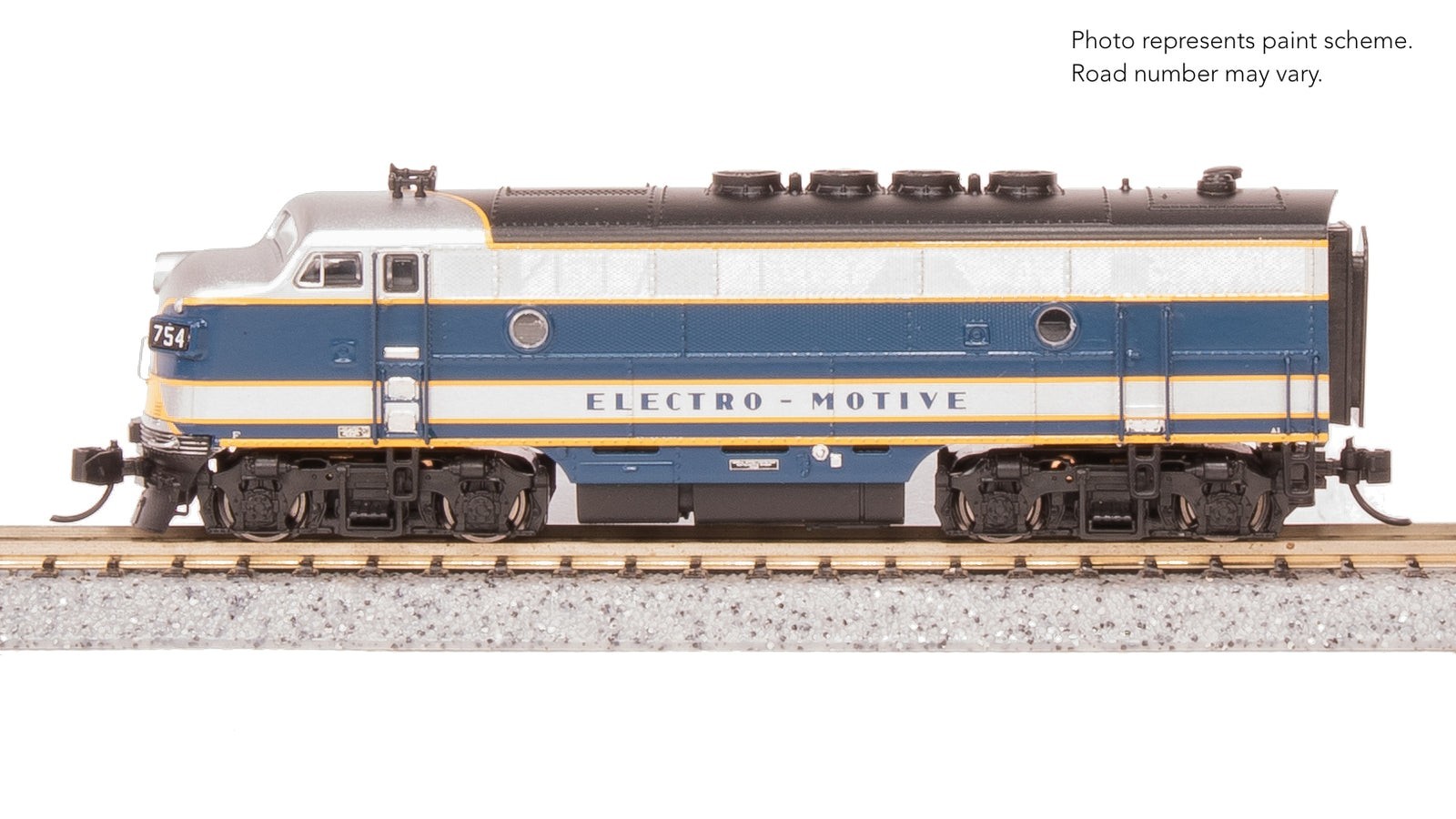 Broadway 9205 EMD F3 A/B, Demo 754A1/754B1, Blue & Aluminum, A-unit Paragon4
