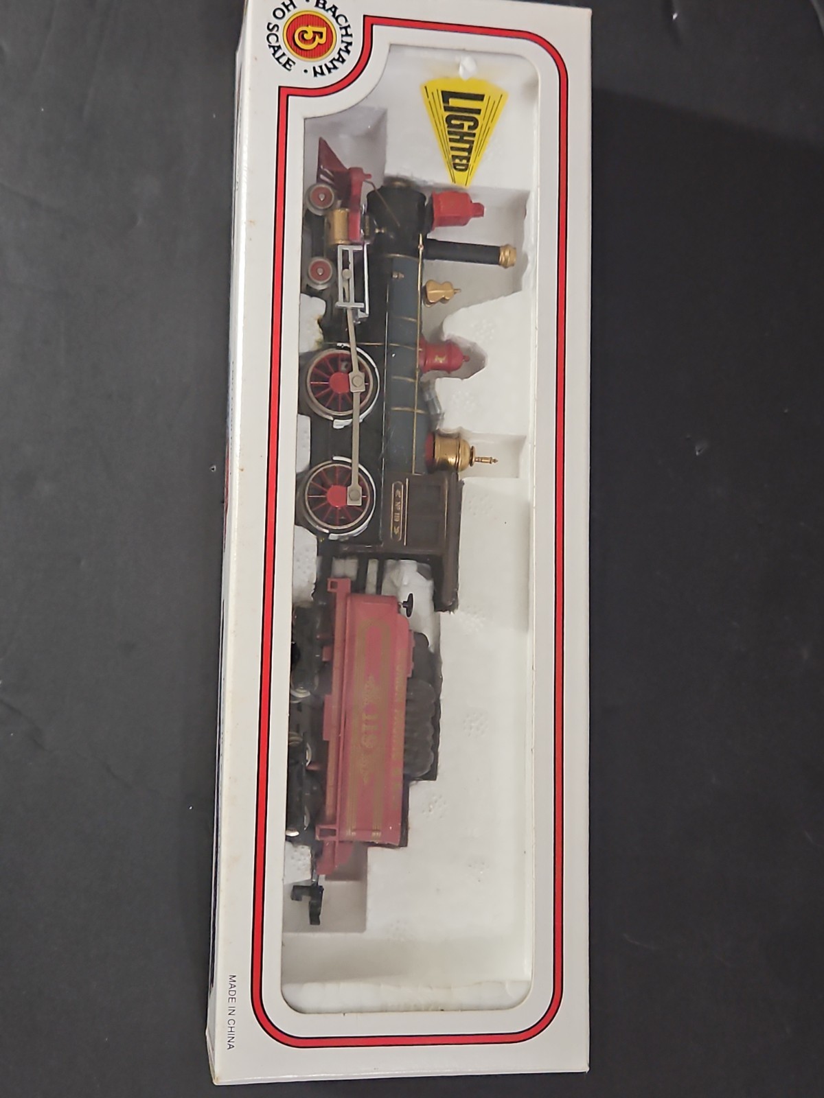 Vintage Bachmann HO Scale Lighted 4-4-0 Steam Locomotive and Tender/Original Box