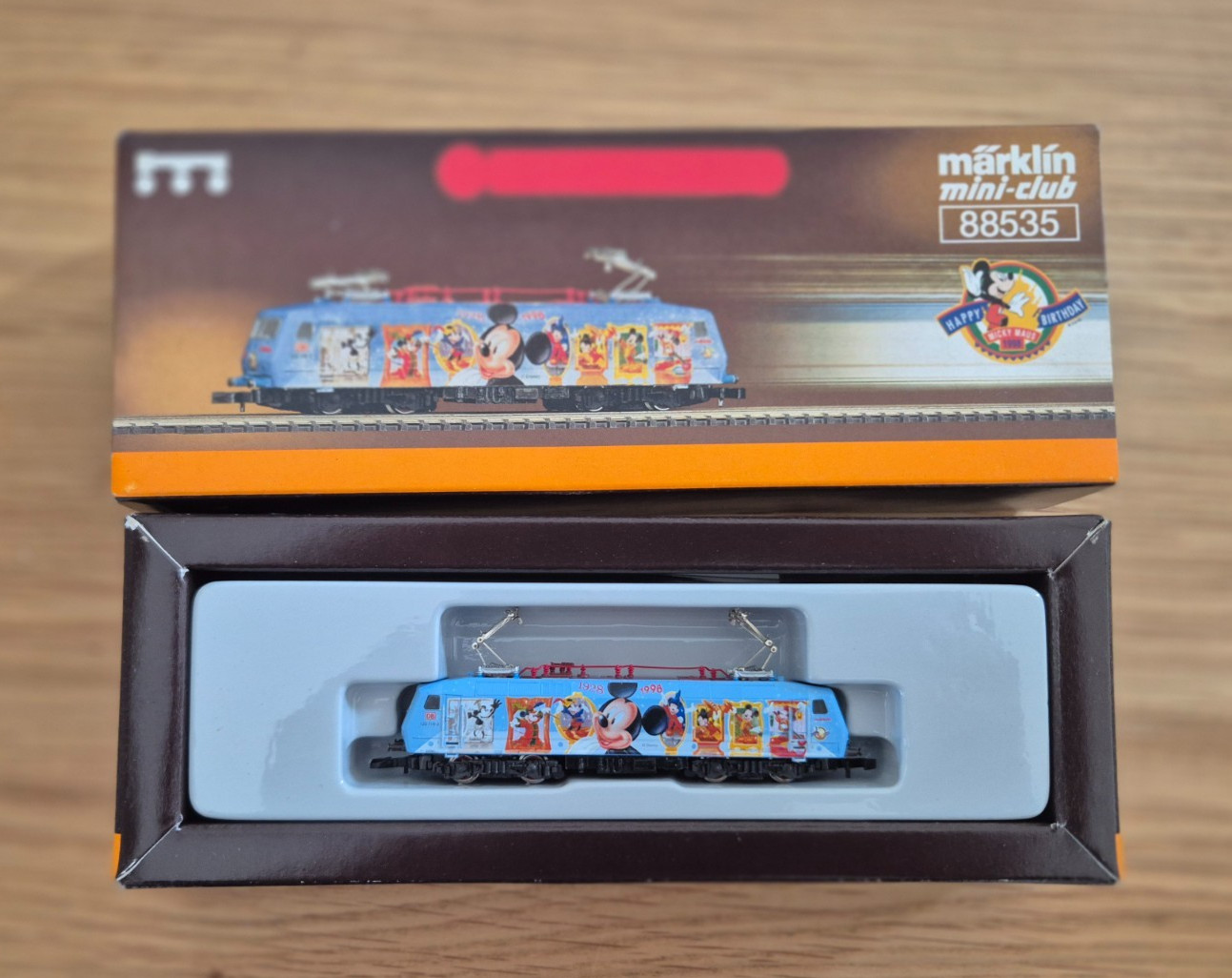 MäRKLIN MINI-CLUB 88535 MICKEY MOUSE LOCOMOTIVE 1998 DB 120 Z GAUGE NEVER USED
