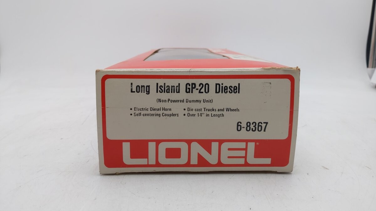 Lionel 6-8367 O Gauge Long Island GP20 Non-Powered Diesel Locomotive EX/Box