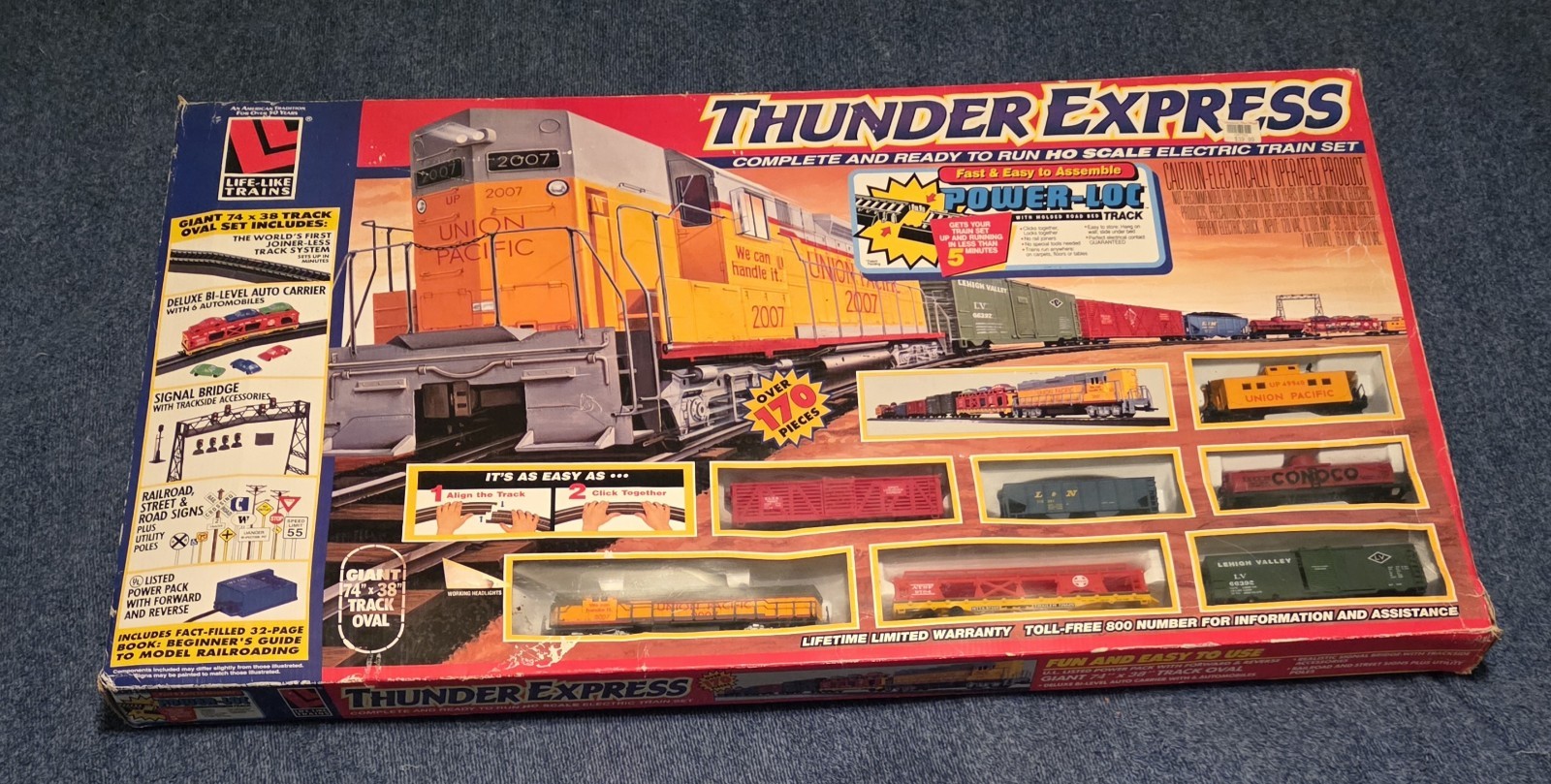 Life Like Trains Thunder Express HO Scale Electric Train Set Union Pacific