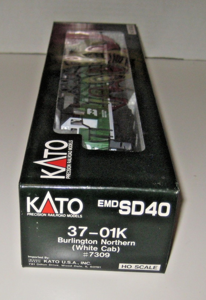 KATO 37-01K HO Scale Burlington Northern (White Cab) EMD SD40 Diesel Engine 7309