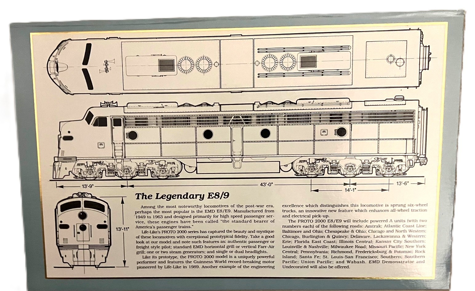 PROTO 2000 E-8/9 Pennsylvania E-8/9 Engine #5804