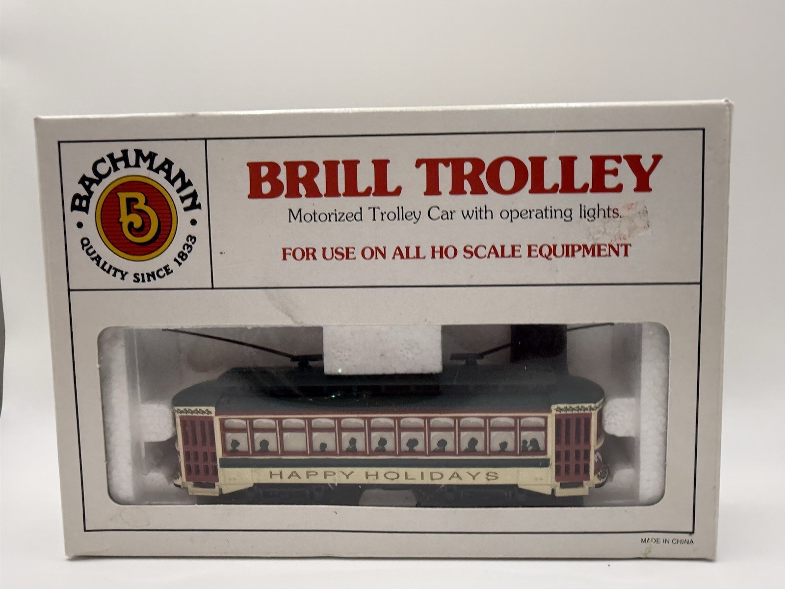 Bachmann HO Scale Brill Trolley Christmas #61040 Motorized Lights NIB Holiday🚂