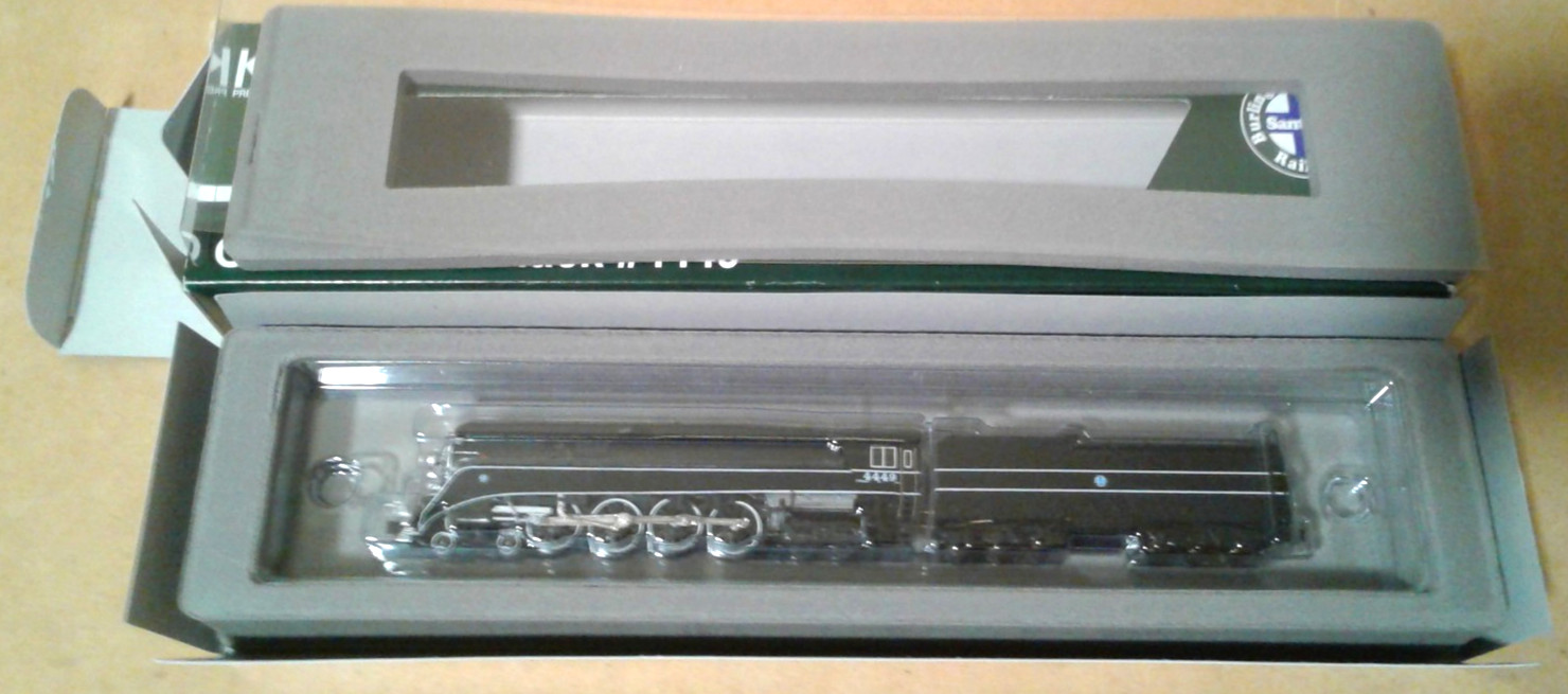 N SCALE KATO 4-8-4 GS-4 BURLINGTON NORTHERN SANTA FE BNSF BLACK #4449 126-0312
