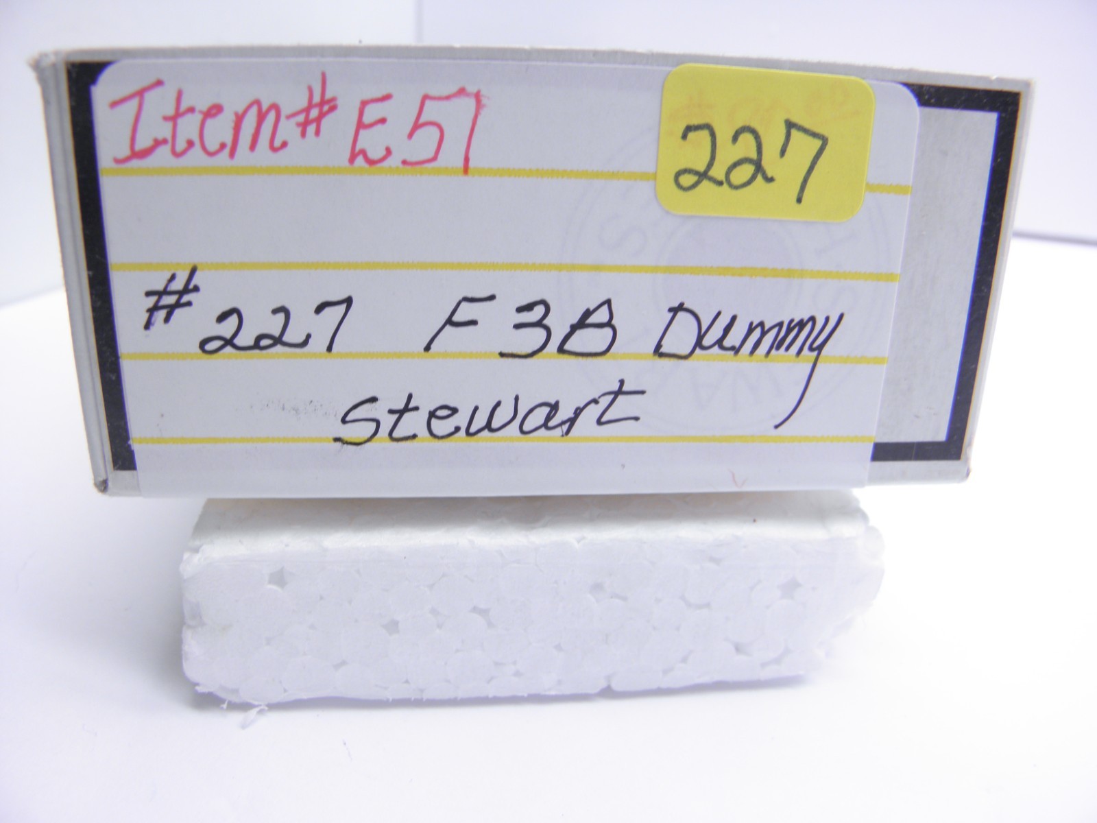 STEWART/KATO F3A LOCOMOTIVE DUMMY- TAMARACK JASPER & LEON – TJL #227 – HO SCALE