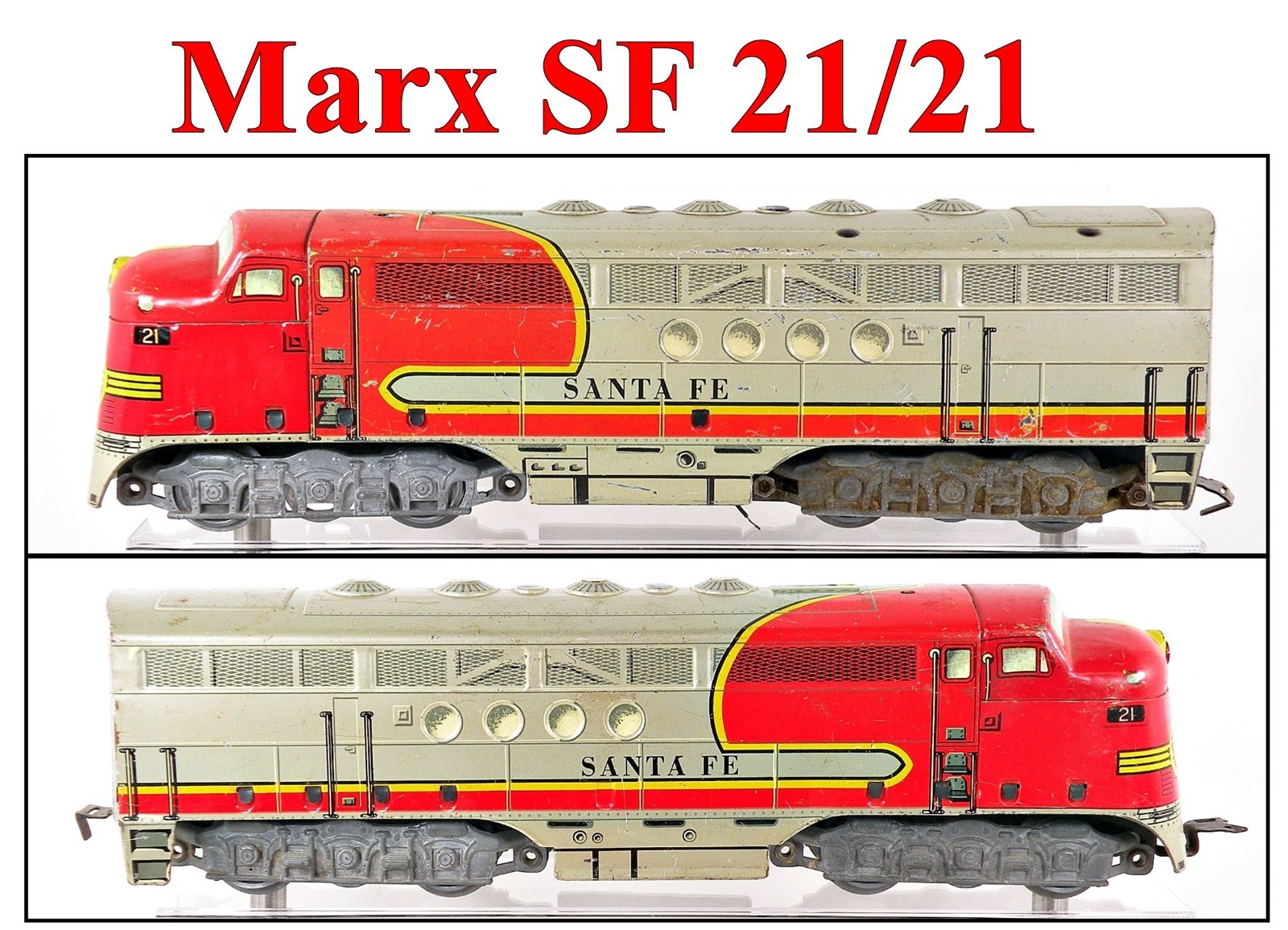 Marx 21 -21 Santa Fe SF EMD FT A-A Diesels Powered & Non-Powered /3/ 1950s