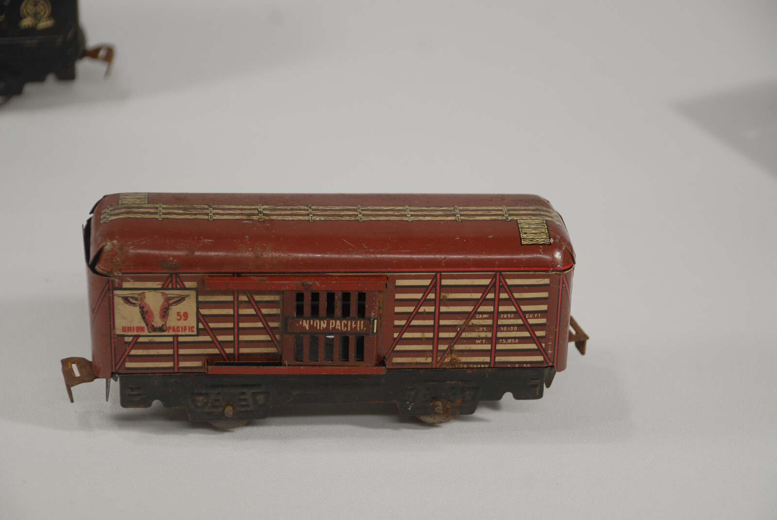 VINTAGE MARX TIN LITHO NEW YORK CENTRAL AND OTHER TRAIN CARS, 4 PIECES USA