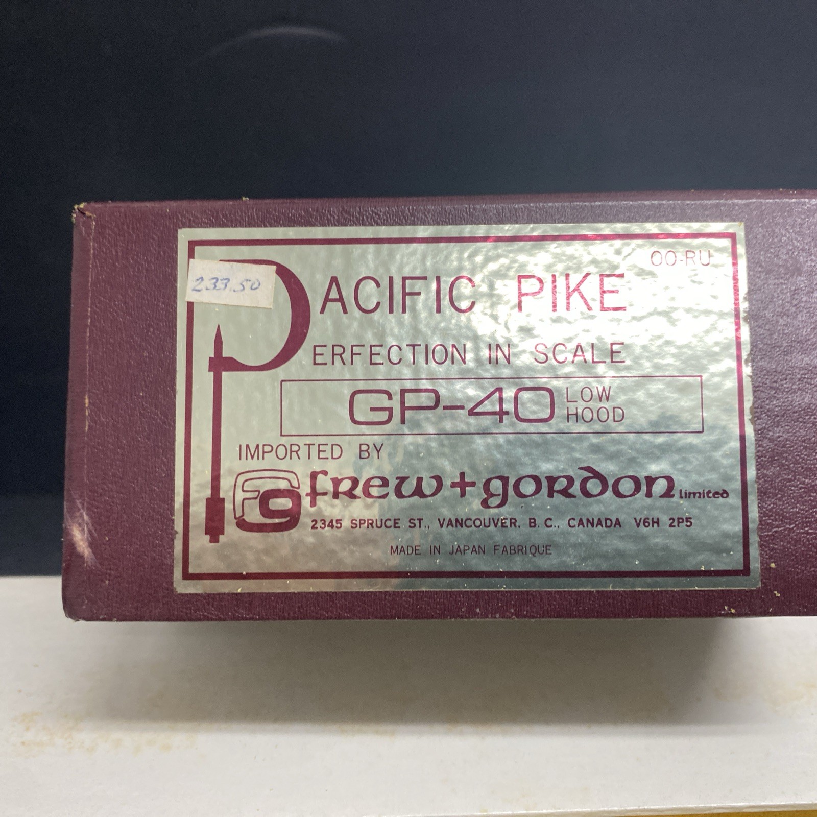 Pacific Pike HO Brass GP-40 Low Hood Diesel Locomotive NOS Unpainted Frew Gordon