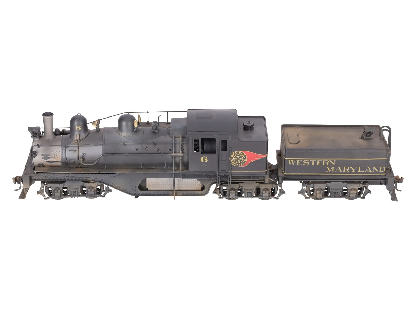 Westside Model Co. O Brass WM Shay Steam Engine & Tender #6 (2-Rail) – Painted