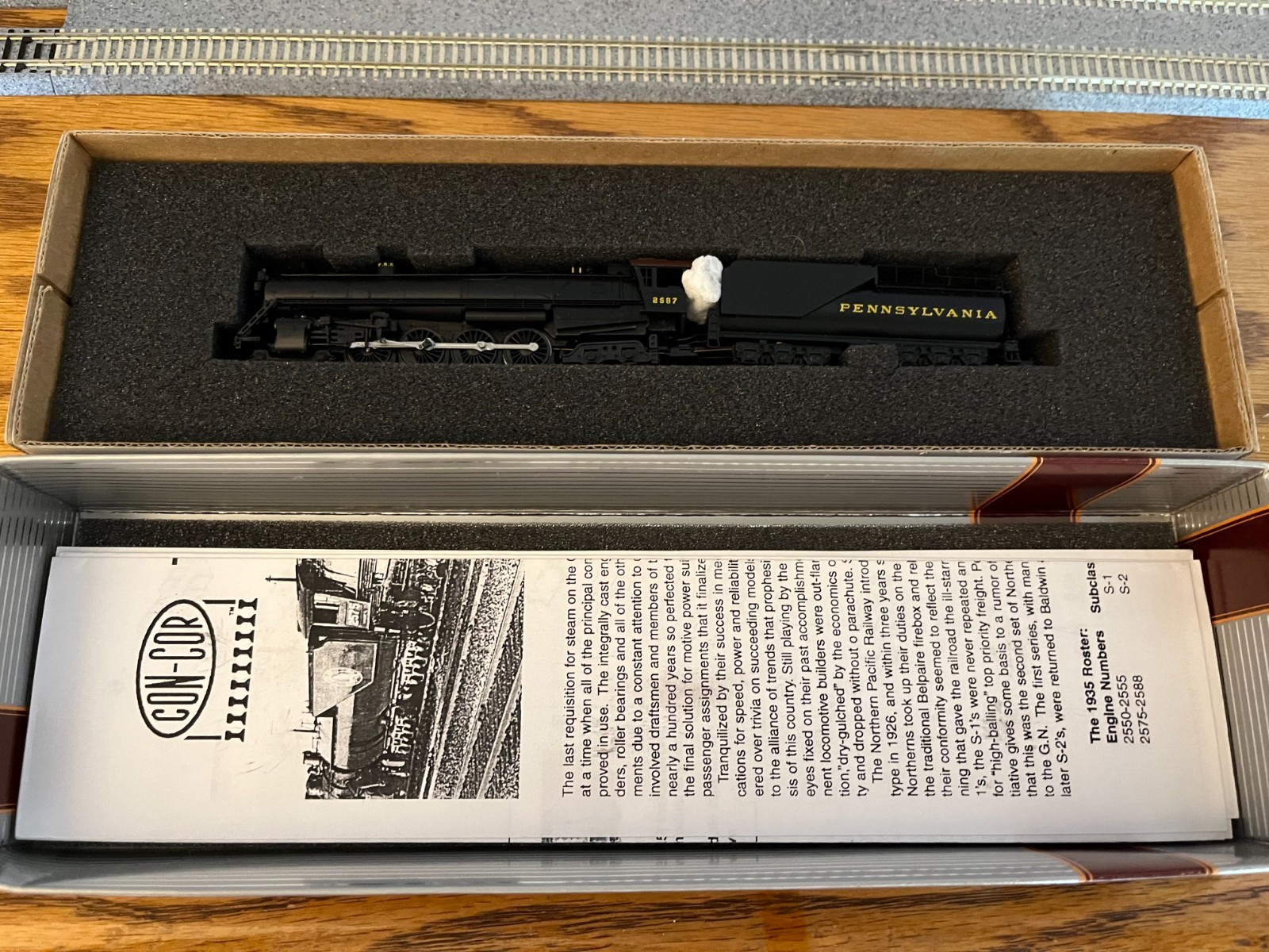 N Scale Pennsylvania RR PRR S2 4-8-4 Northern Con-Cor Steam Locomotive Black